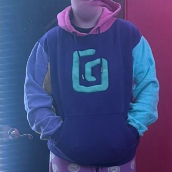 Karl Jacobs spiral hoodie, multicolor, fuzzy - Picture 1 of 3